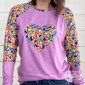 How to sew a reverse applique heart for Valentime's day.