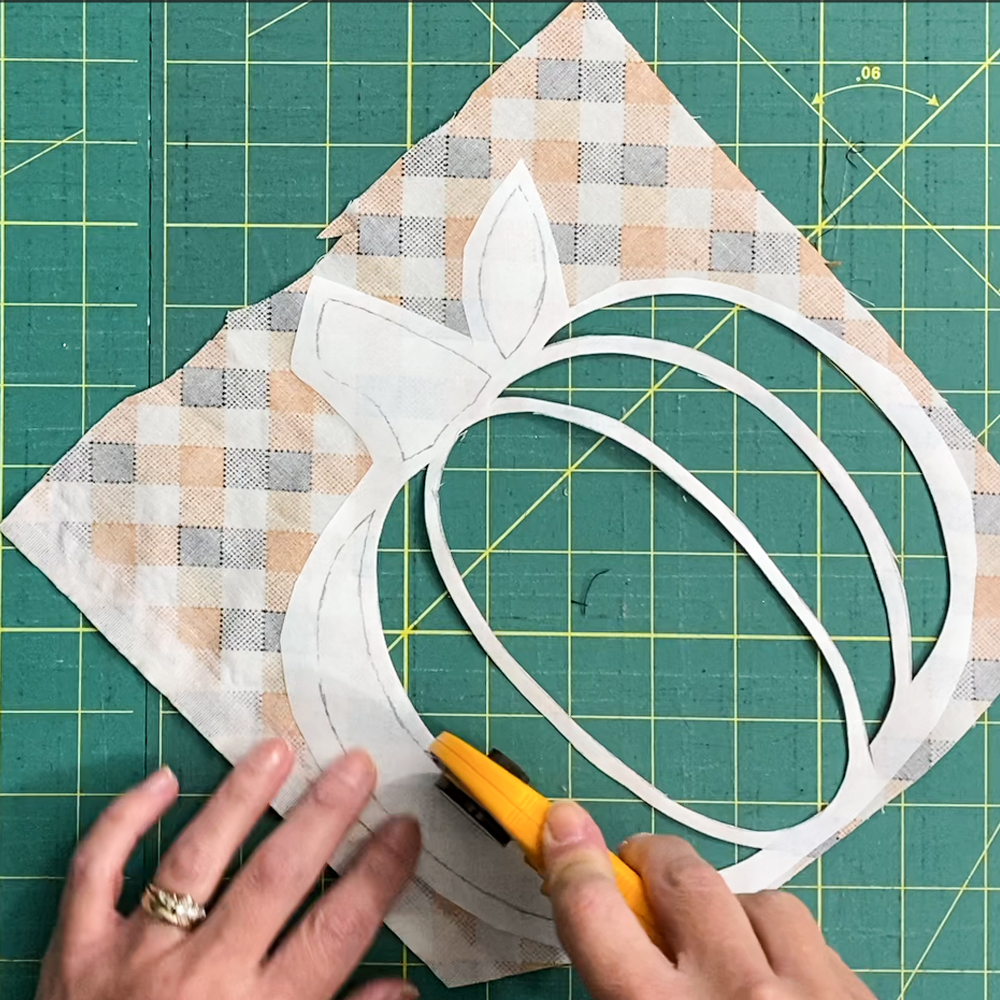 Cutting fabric and heat n' bond out