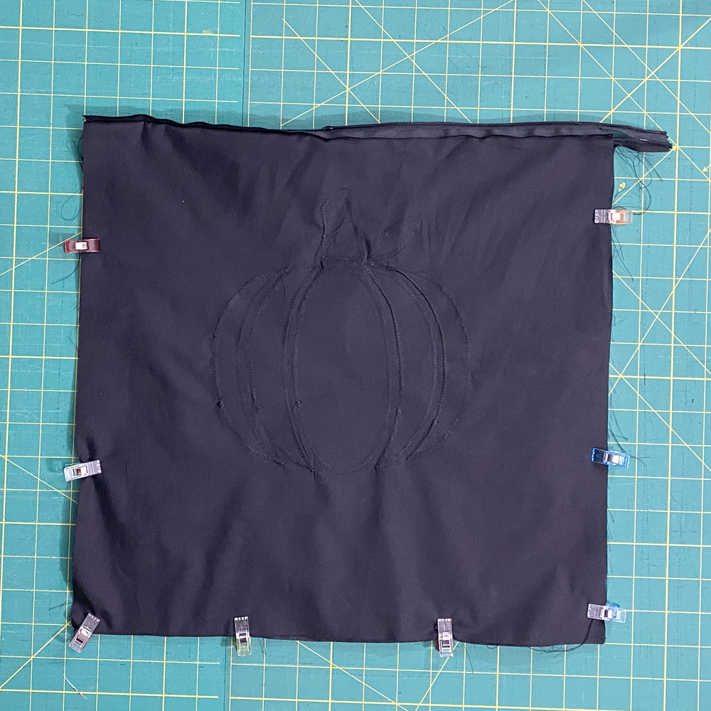 Image of pillow case clipped together