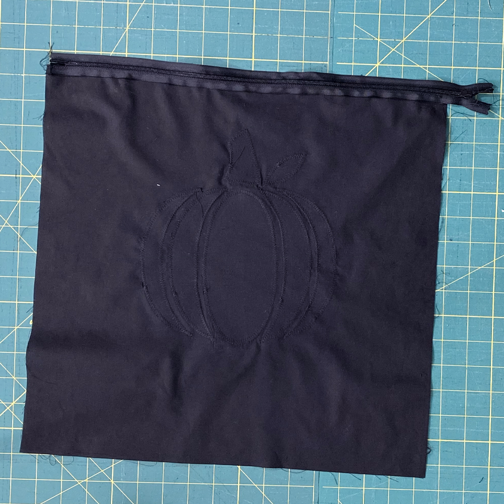 Showing second side of the zipper attached